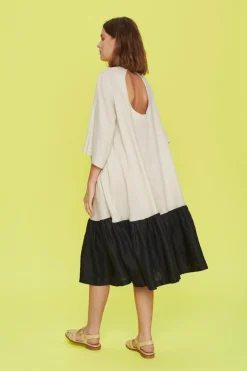 Kjoler<BITTE KAI RAND Airy linen kjole BLACK