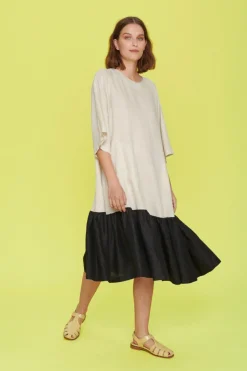 Kjoler<BITTE KAI RAND Airy linen kjole BLACK