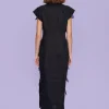 Kjoler<BITTE KAI RAND Airy linen lang kjole BLACK