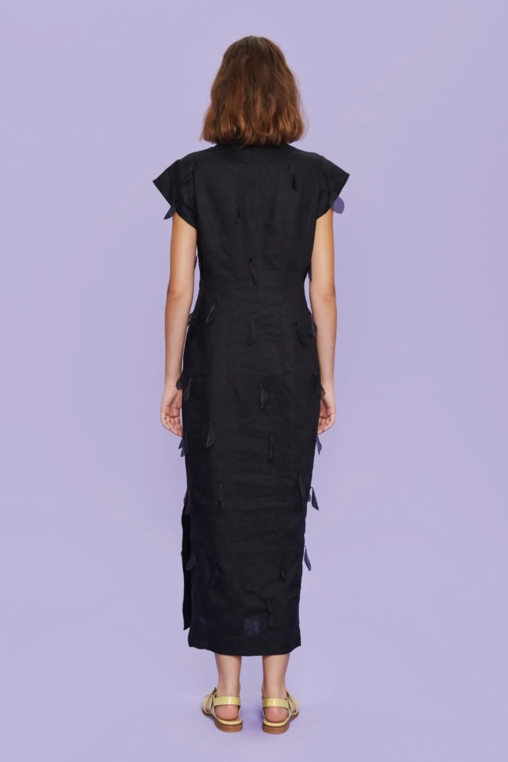 Kjoler<BITTE KAI RAND Airy linen lang kjole BLACK