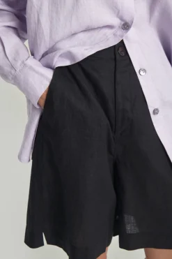 Shorts<BITTE KAI RAND Airy linen shorts BLACK