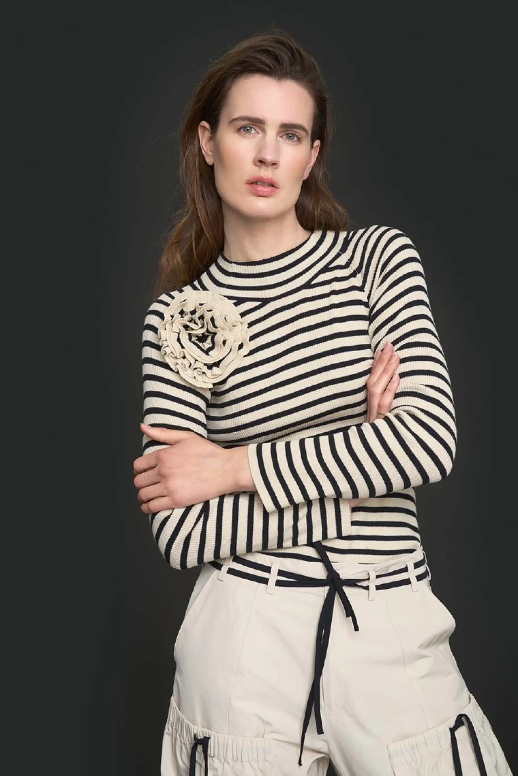 Bluser<BITTE KAI RAND Bloom rib bluse BLACK