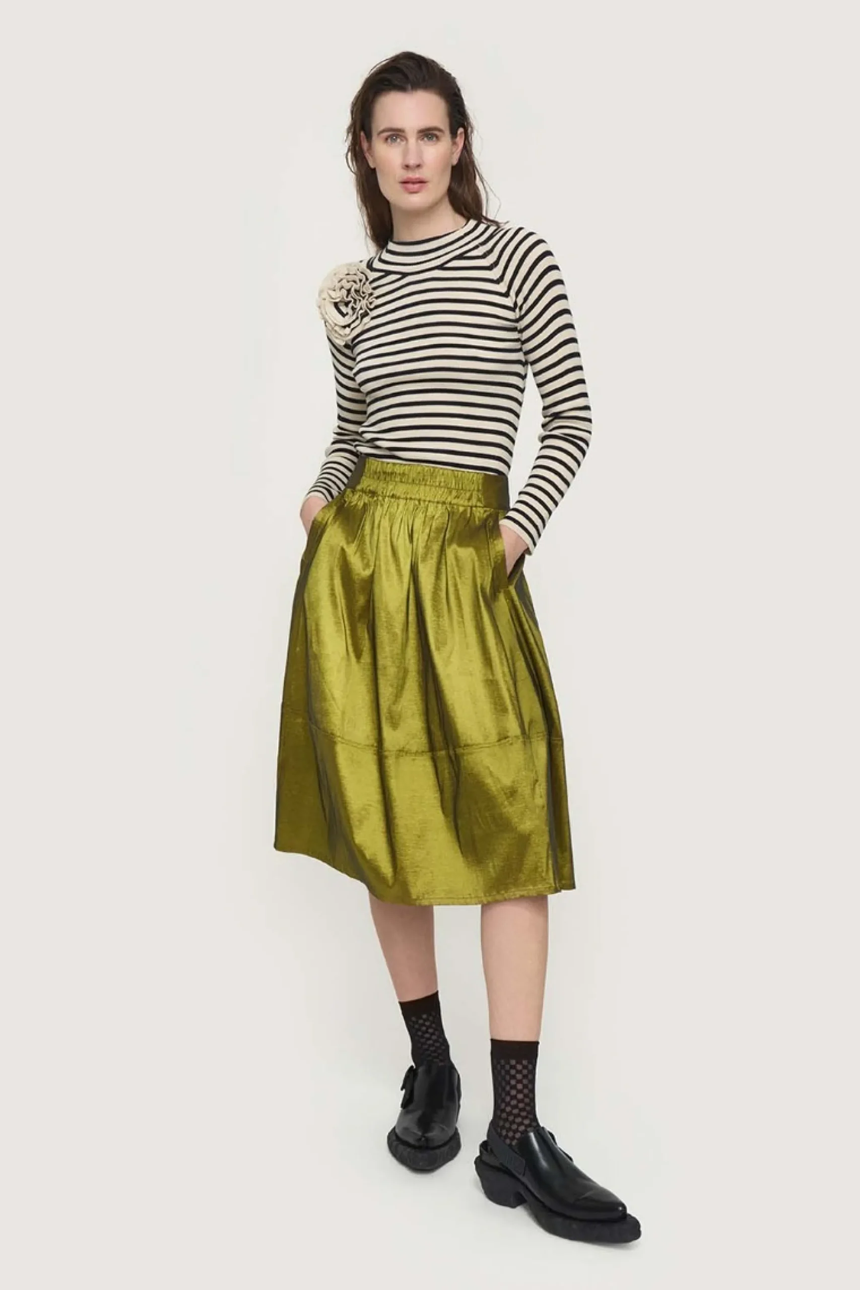 Bluser<BITTE KAI RAND Bloom rib bluse BLACK