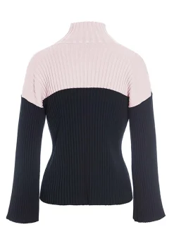 Bluser | Strik<BITTE KAI RAND Bloom rib bluse BLACK/IVORYBLOCK