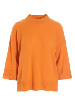 Bluser | Strik<BITTE KAI RAND Cloud cashmere bluse med rund hals SUNSETORANGE