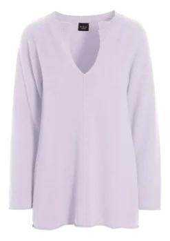 Bluser | Strik<BITTE KAI RAND Cloud cashmere bluse med slids LAVENDERSKY