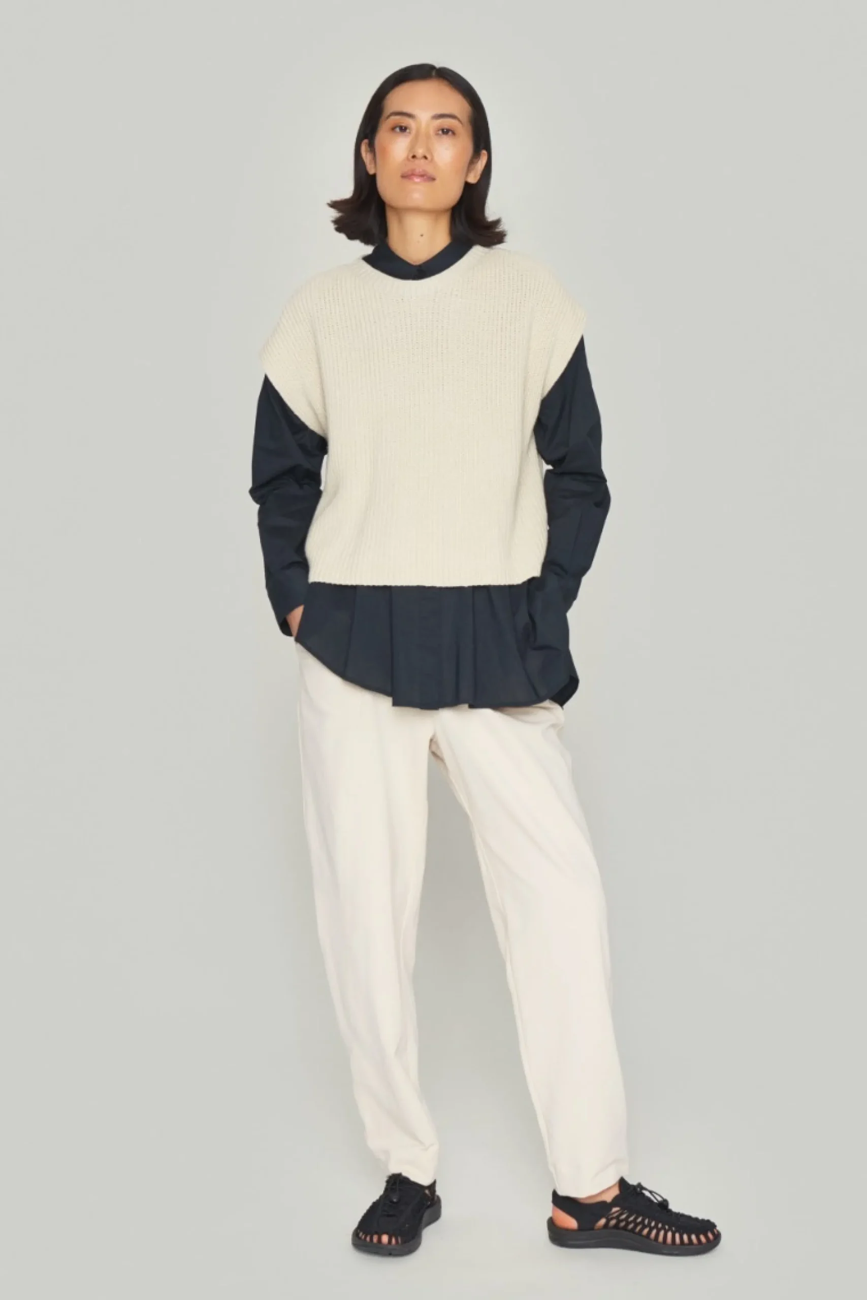 Skjorter<BITTE KAI RAND Core cotton asymmetrisk skjorte WHITE