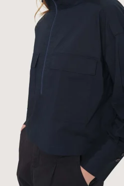 Skjorter<BITTE KAI RAND Core cotton skjorte med lynlås DARKMIDNIGHT