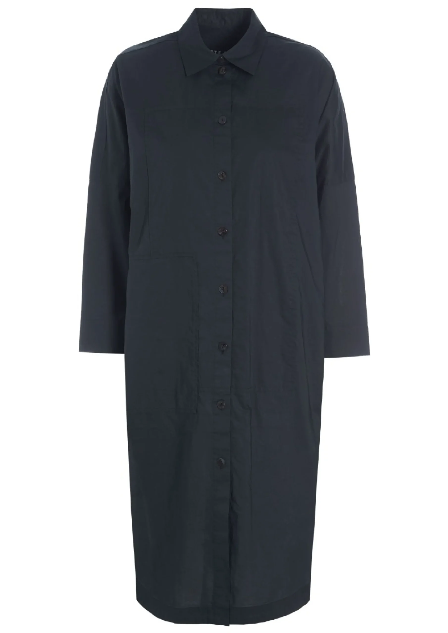 Kjoler<BITTE KAI RAND Core cotton skjortekjole BLACK