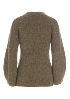 Strik | Strik<BITTE KAI RAND Dandelion knit bluse med v-hals DARKCARAMEL