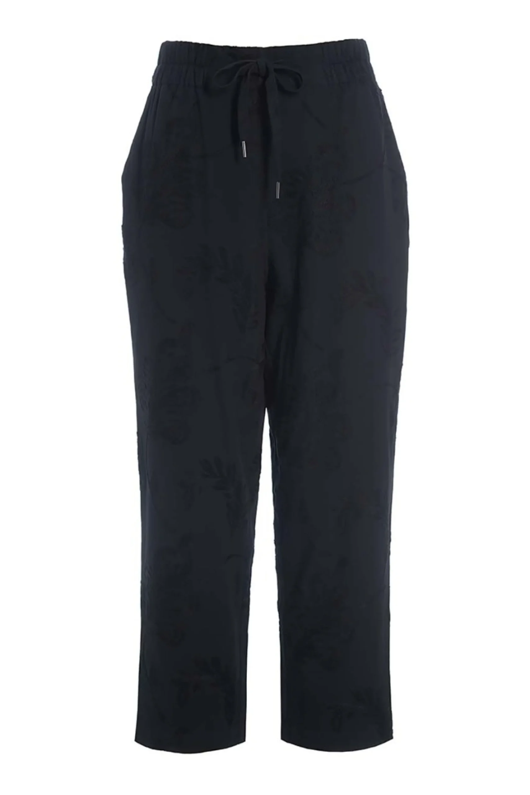 Bukser | Bukser<BITTE KAI RAND Embroidered leaf bukser BLACK/BLACKLEAF
