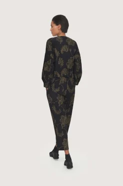 Jakker & Blazere<BITTE KAI RAND Embroidered leaf jakke BLACK/BLACKLEAF