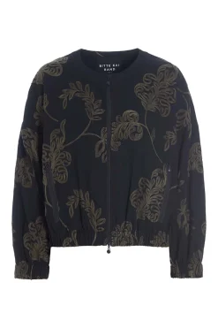 Jakker & Blazere<BITTE KAI RAND Embroidered leaf jakke BLACK/BLACKLEAF