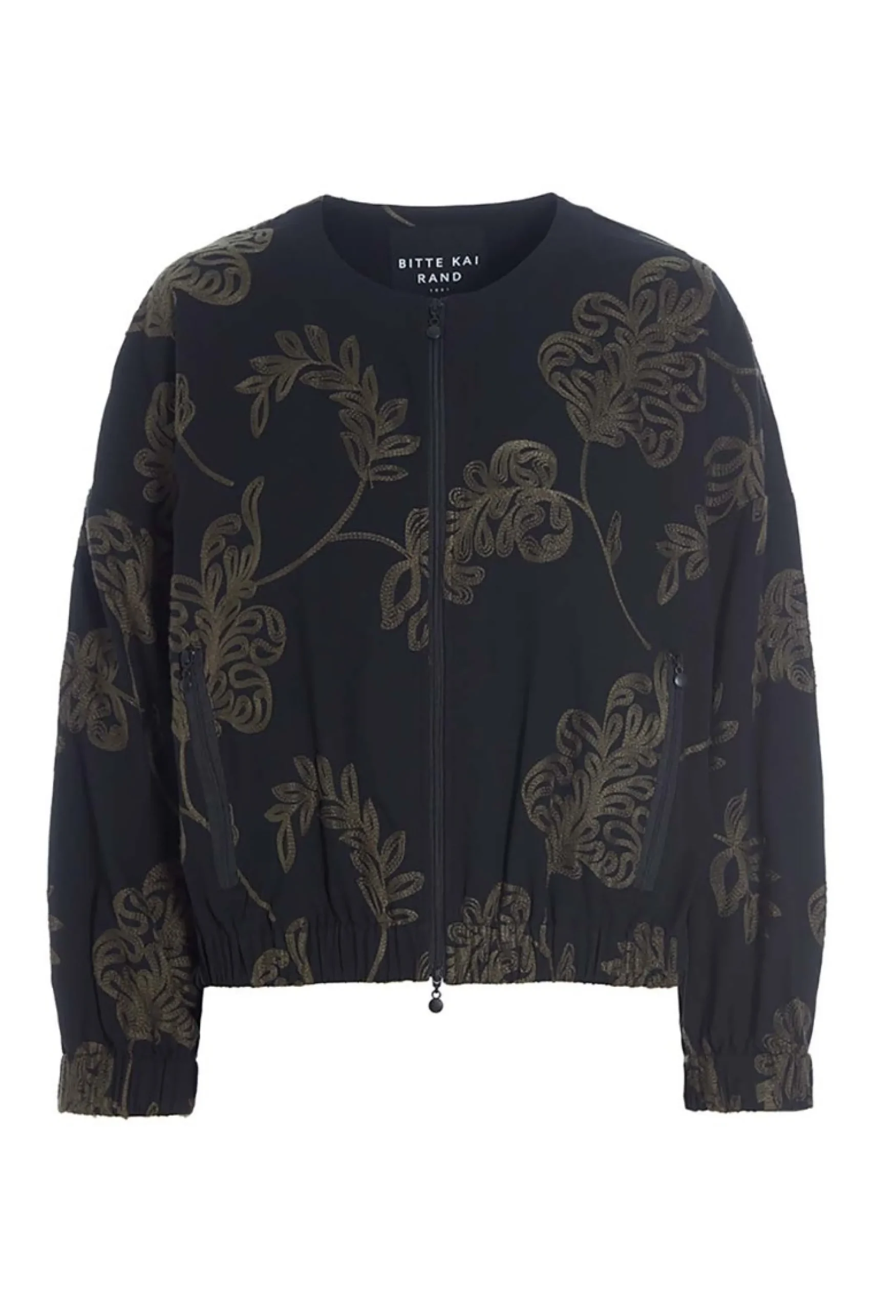 Jakker & Blazere<BITTE KAI RAND Embroidered leaf jakke BLACK/BLACKLEAF
