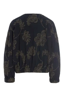 Jakker & Blazere<BITTE KAI RAND Embroidered leaf jakke BLACK/BLACKLEAF
