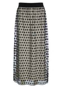 Nederdele<BITTE KAI RAND Embroidery mesh nederdel BLACK/IVORY