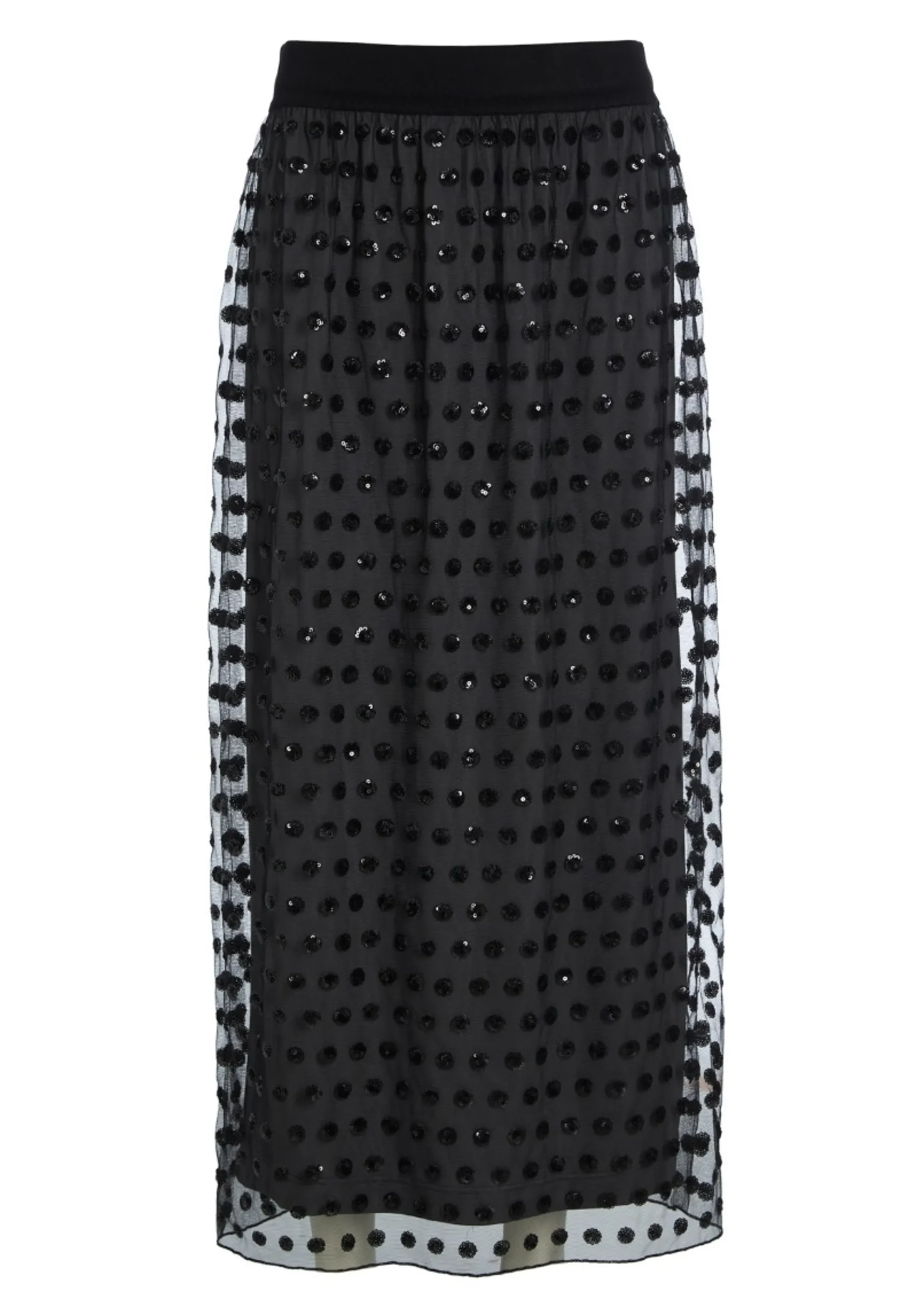 Nederdele<BITTE KAI RAND Embroidery mesh nederdel BLACK/IVORY