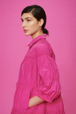 Kjoler<BITTE KAI RAND Fukkura poplin kjole FLAMINGO