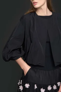 Jakker & Blazere<BITTE KAI RAND Fukkura poplin kort jakke BLACK