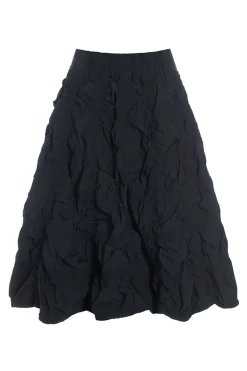 Nederdele<BITTE KAI RAND Fukkura poplin nederdel med elastik BLACK