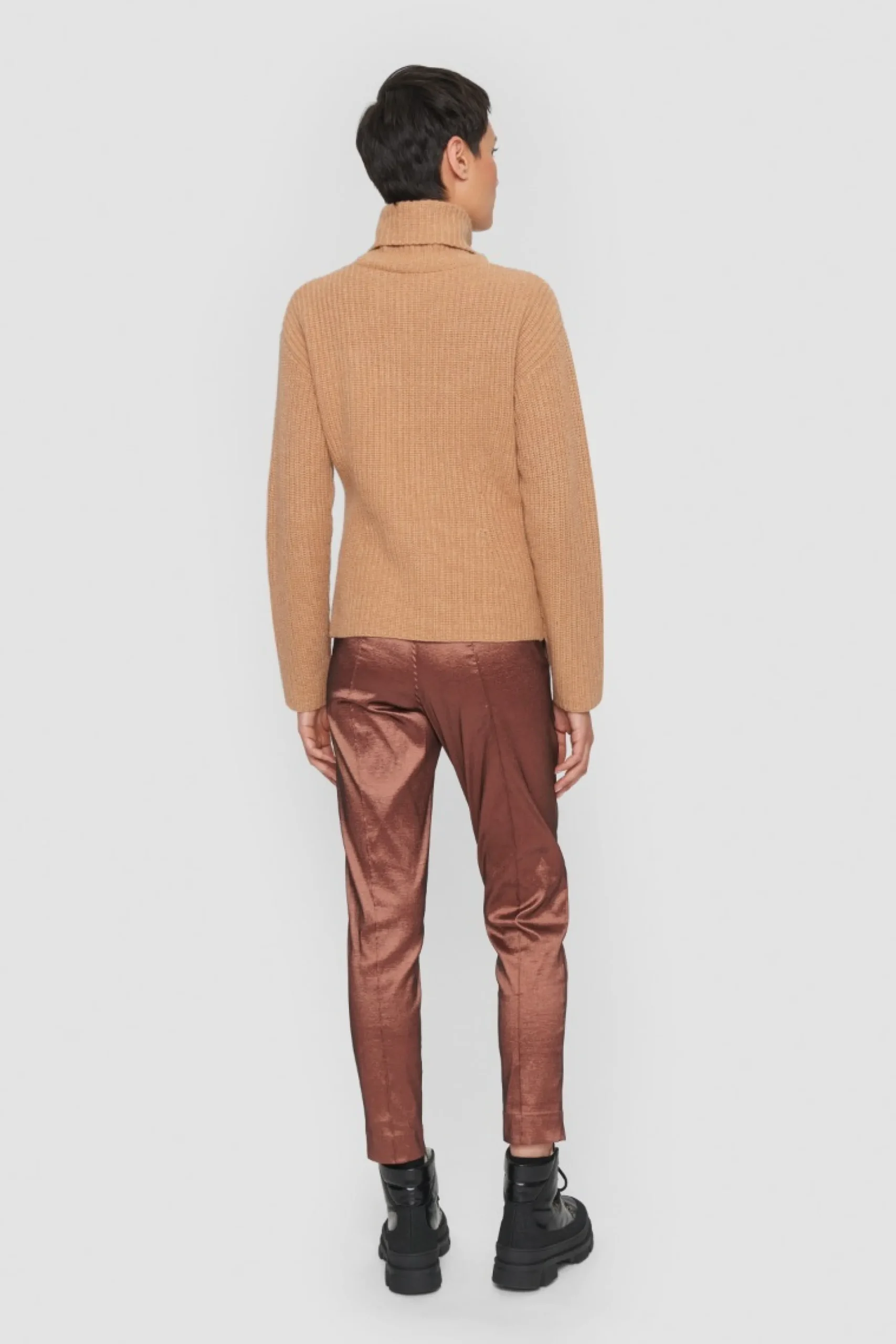 Bluser | Strik<BITTE KAI RAND Gamine knit højhalset bluse GREYMELANGE