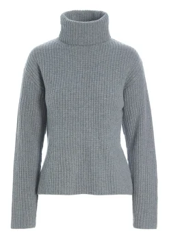 Bluser | Strik<BITTE KAI RAND Gamine knit højhalset bluse GREYMELANGE
