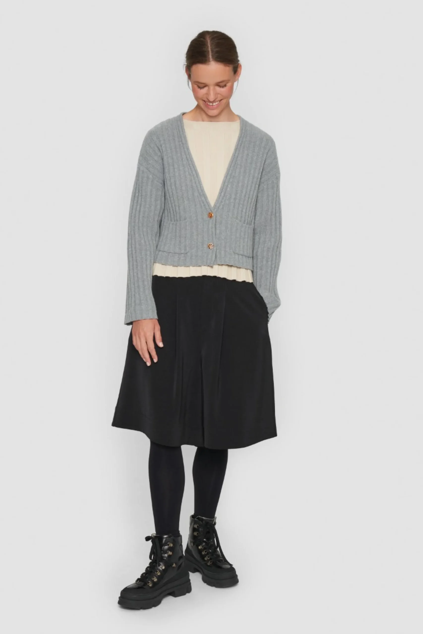 Strik | Strik<BITTE KAI RAND Gamine knit kort cardigan BLACK