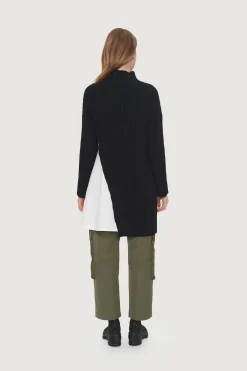 Bluser | Strik<BITTE KAI RAND Gamine knit lang bluse BLACK