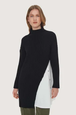 Bluser | Strik<BITTE KAI RAND Gamine knit lang bluse BLACK