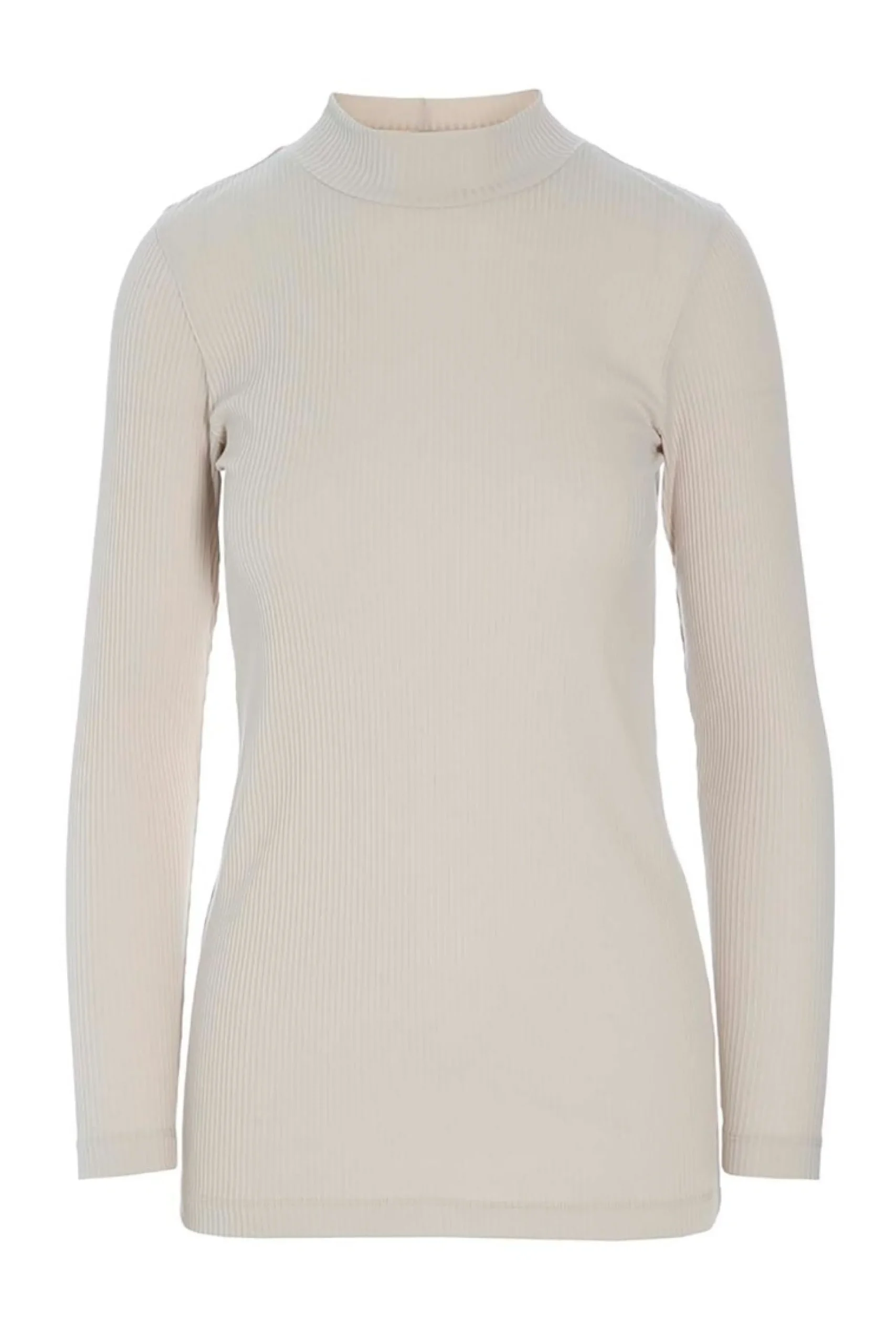 Bluser<BITTE KAI RAND Globe rib højhalset bluse BLACK