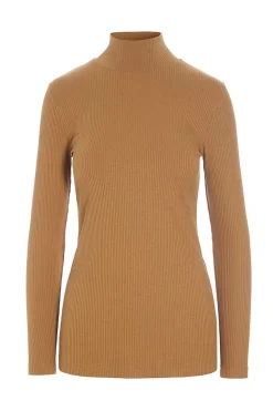 Bluser<BITTE KAI RAND Globe rib højhalset bluse BLACK