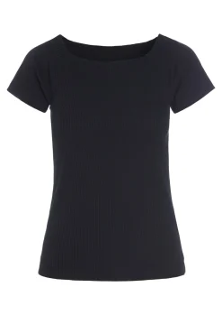 T-shirts & Toppe<BITTE KAI RAND Globe rib t-shirt CHOCOLATECHIP