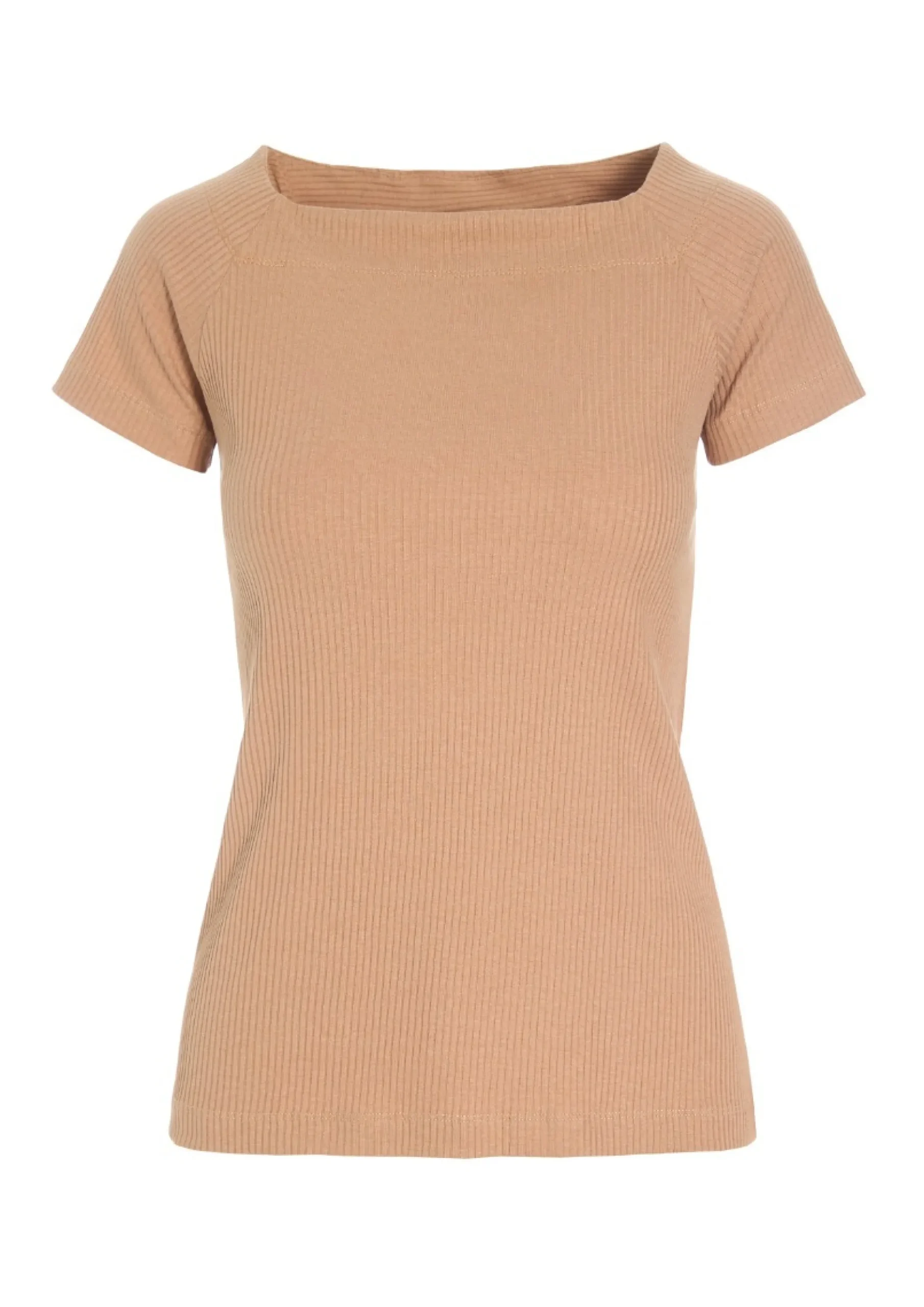 T-shirts & Toppe<BITTE KAI RAND Globe rib t-shirt CHOCOLATECHIP