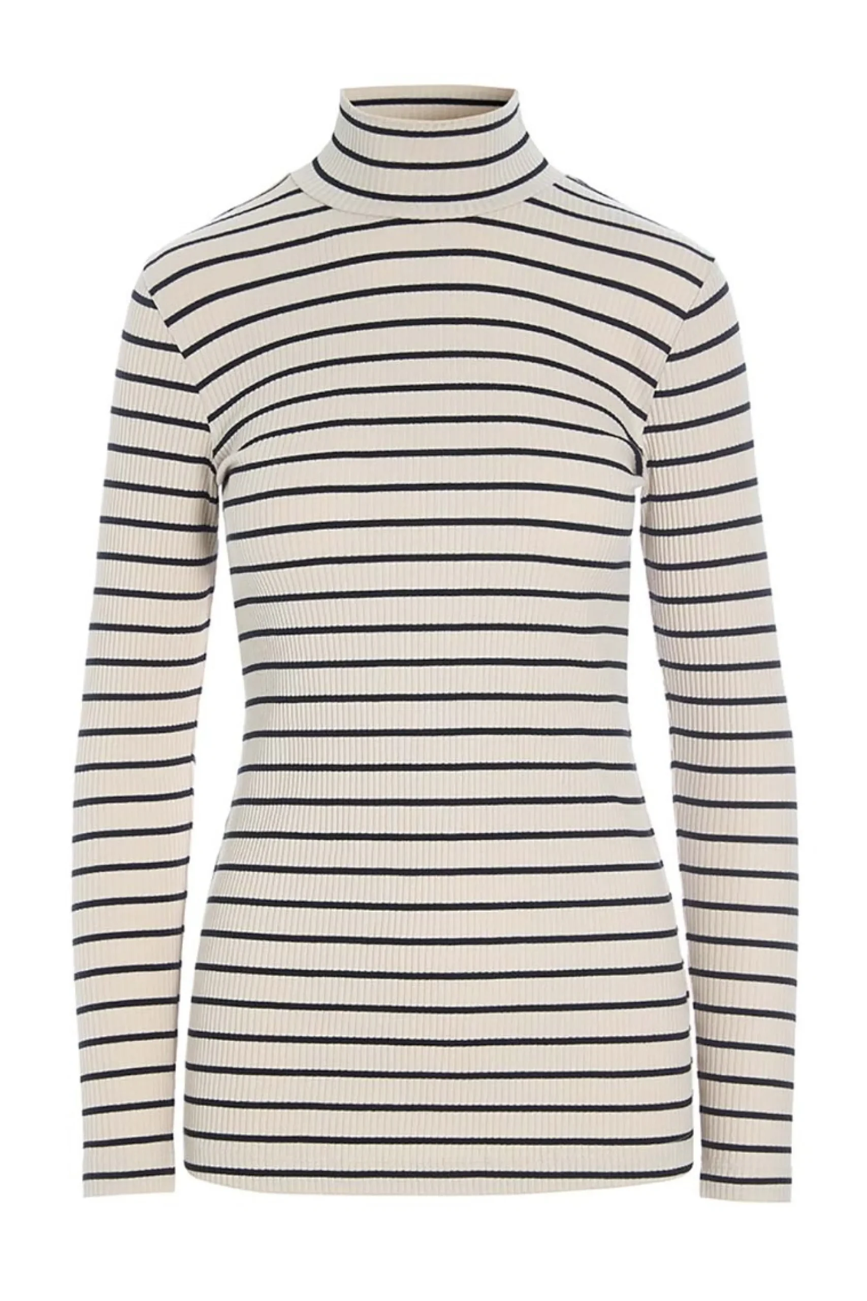 Bluser<BITTE KAI RAND Globe stripe højhalset bluse BLACK/IVORYSTRIPE
