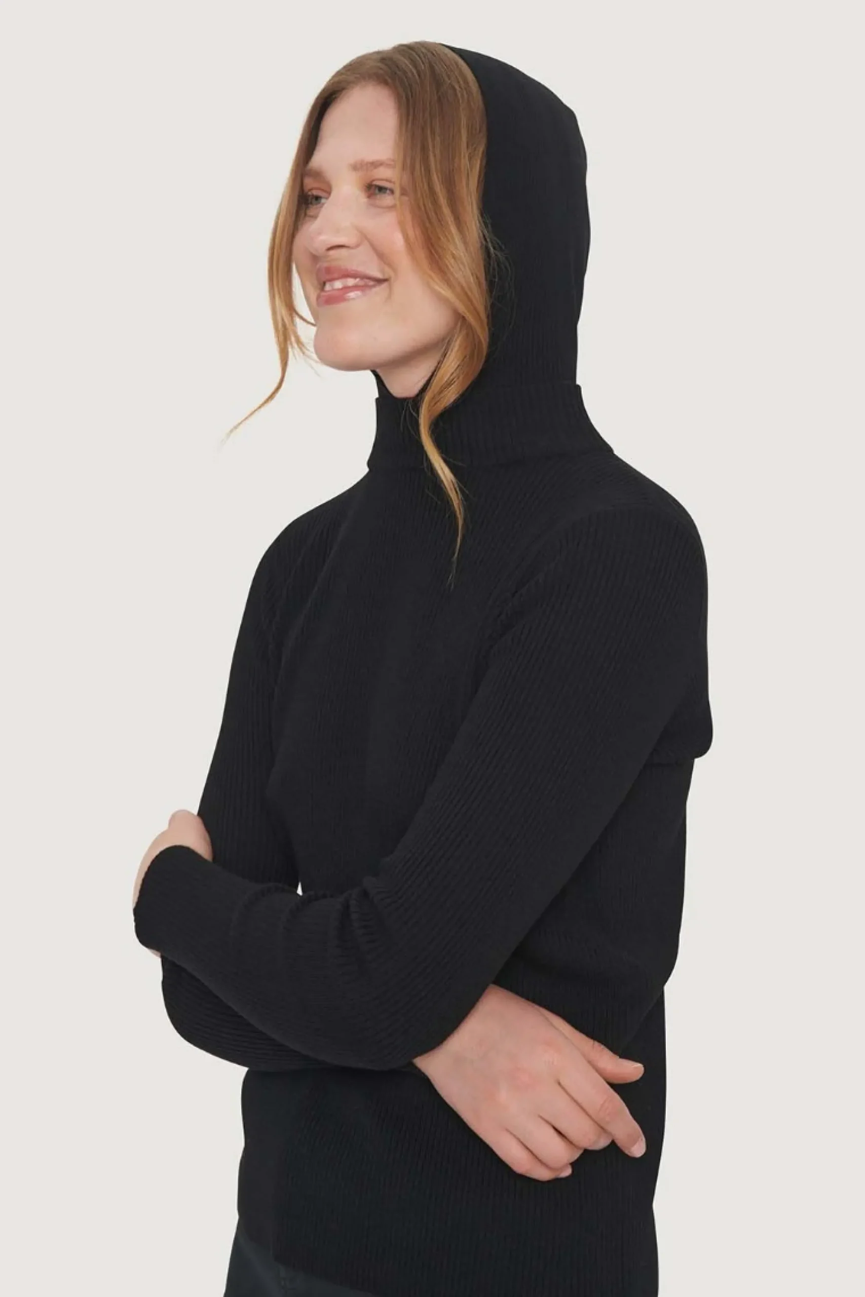 Bluser<BITTE KAI RAND Kanso hættebluse BLACK