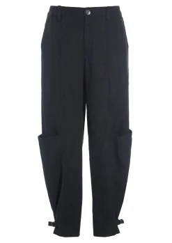 Bukser | Bukser<BITTE KAI RAND Lazy linen bukser med spænde BLACK