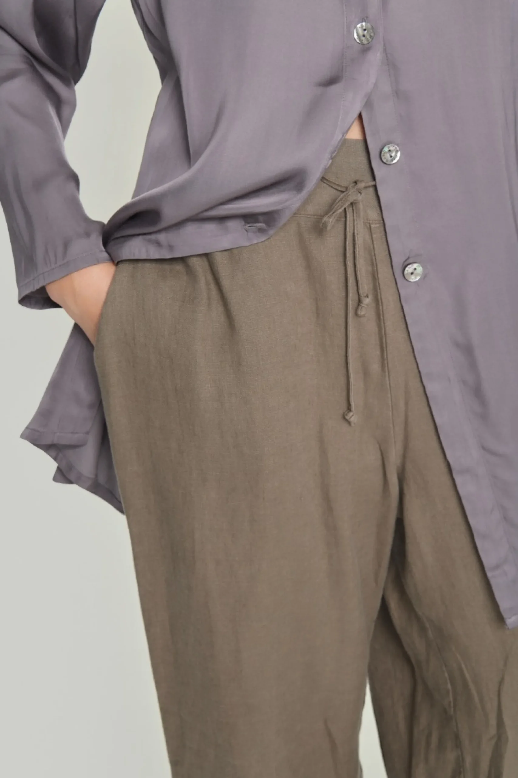 Bukser | Bukser<BITTE KAI RAND Lazy linen lige bukser BLACK
