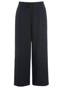 Bukser | Bukser<BITTE KAI RAND Lazy linen lige bukser BLACK