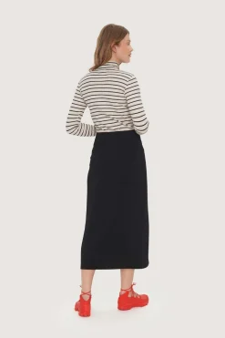 Nederdele<BITTE KAI RAND Nami crepe smal nederdel BLACK