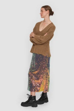 Nederdele<BITTE KAI RAND Oiled sequin nederdel SUNSETSEQUIN