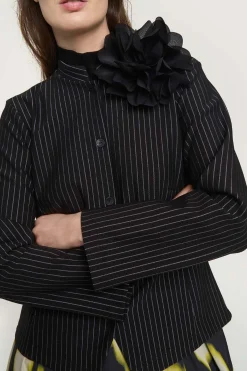 Jakker & Blazere<BITTE KAI RAND Pinstripe jersey jakke BLACKPINSTRIPE