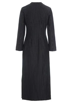 Kjoler<BITTE KAI RAND Pinstripe jersey lang kjole BLACKPINSTRIPE