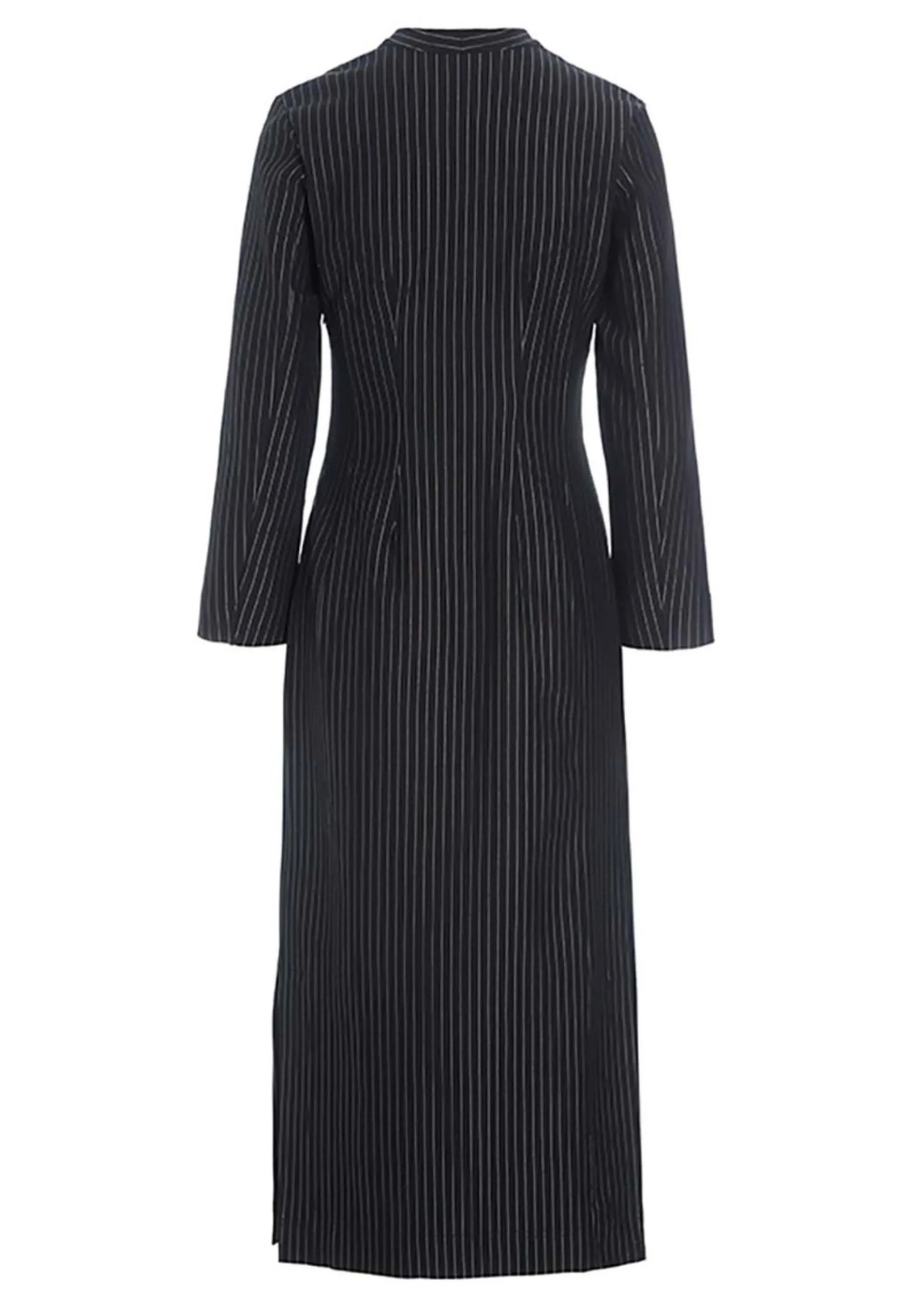 Kjoler<BITTE KAI RAND Pinstripe jersey lang kjole BLACKPINSTRIPE