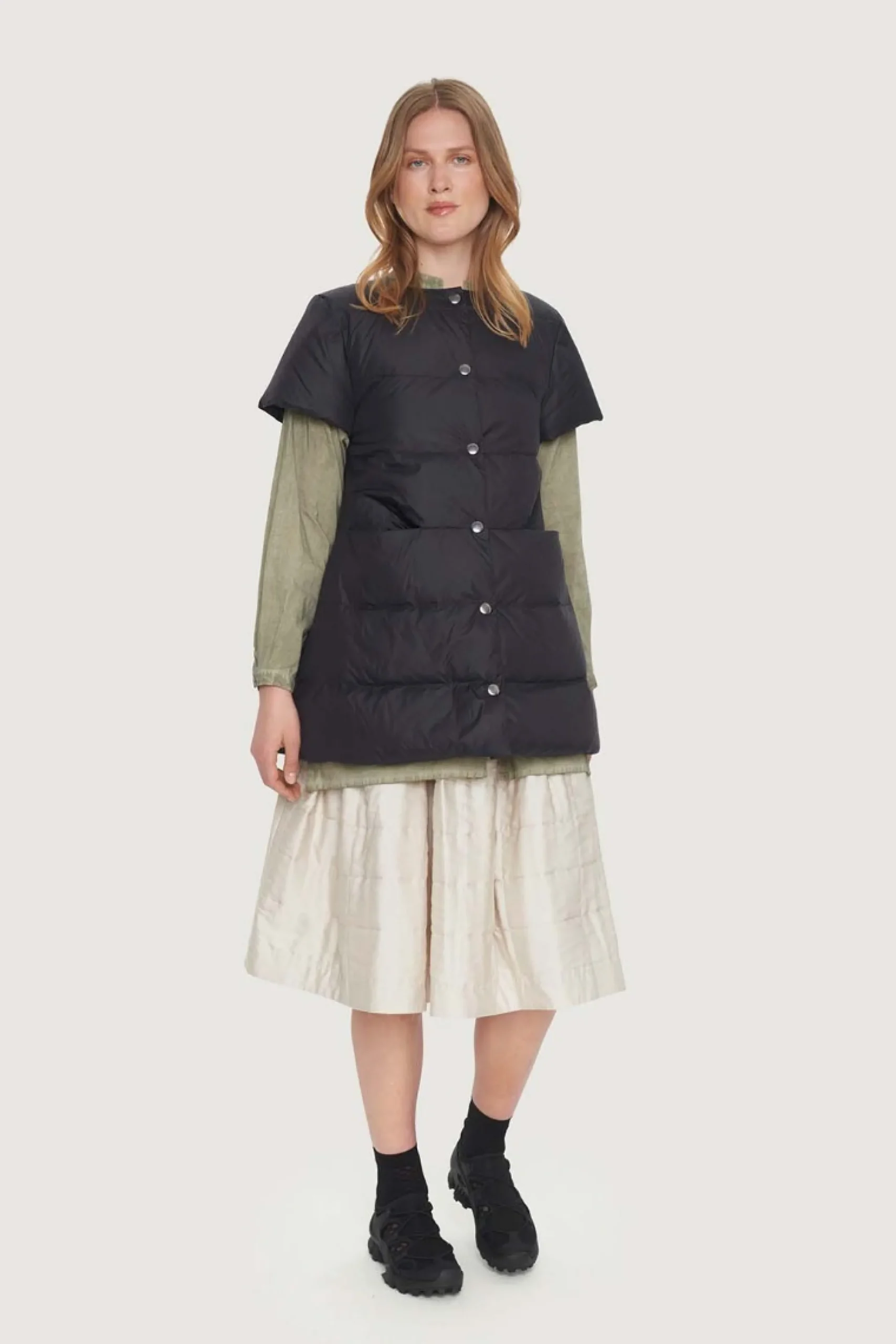 Nederdele<BITTE KAI RAND Quilt nederdel BLACK