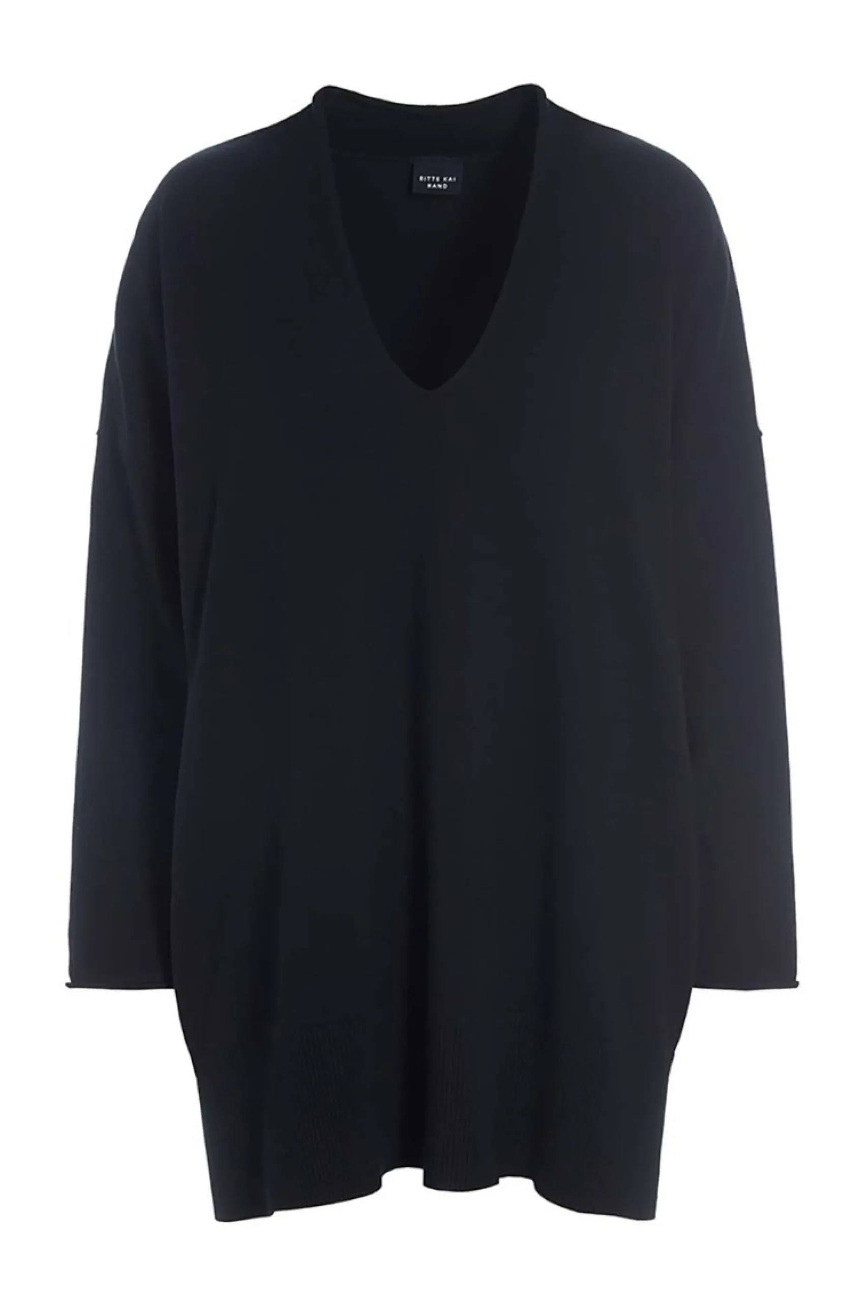 Bluser | Strik<BITTE KAI RAND Saku bluse med v-hals BLACK