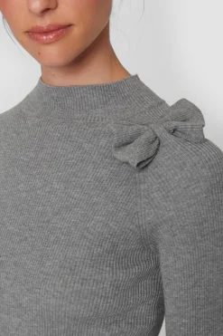 Bluser | Strik<BITTE KAI RAND Saku knit bluse med sløjfe BLACK