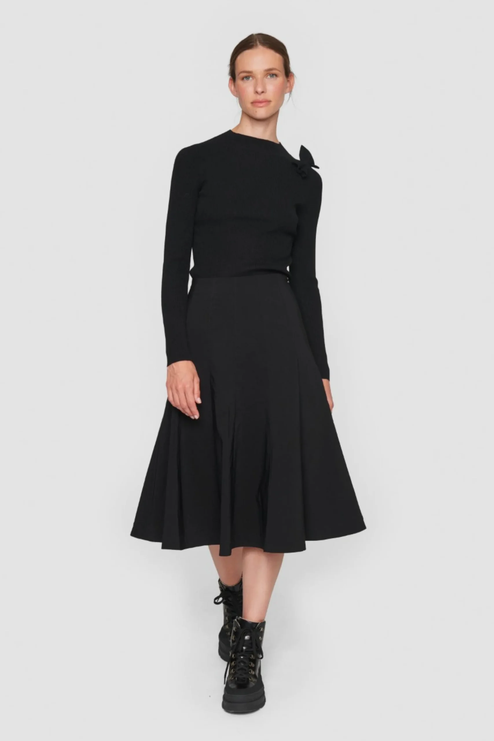 Bluser | Strik<BITTE KAI RAND Saku knit bluse med sløjfe BLACK