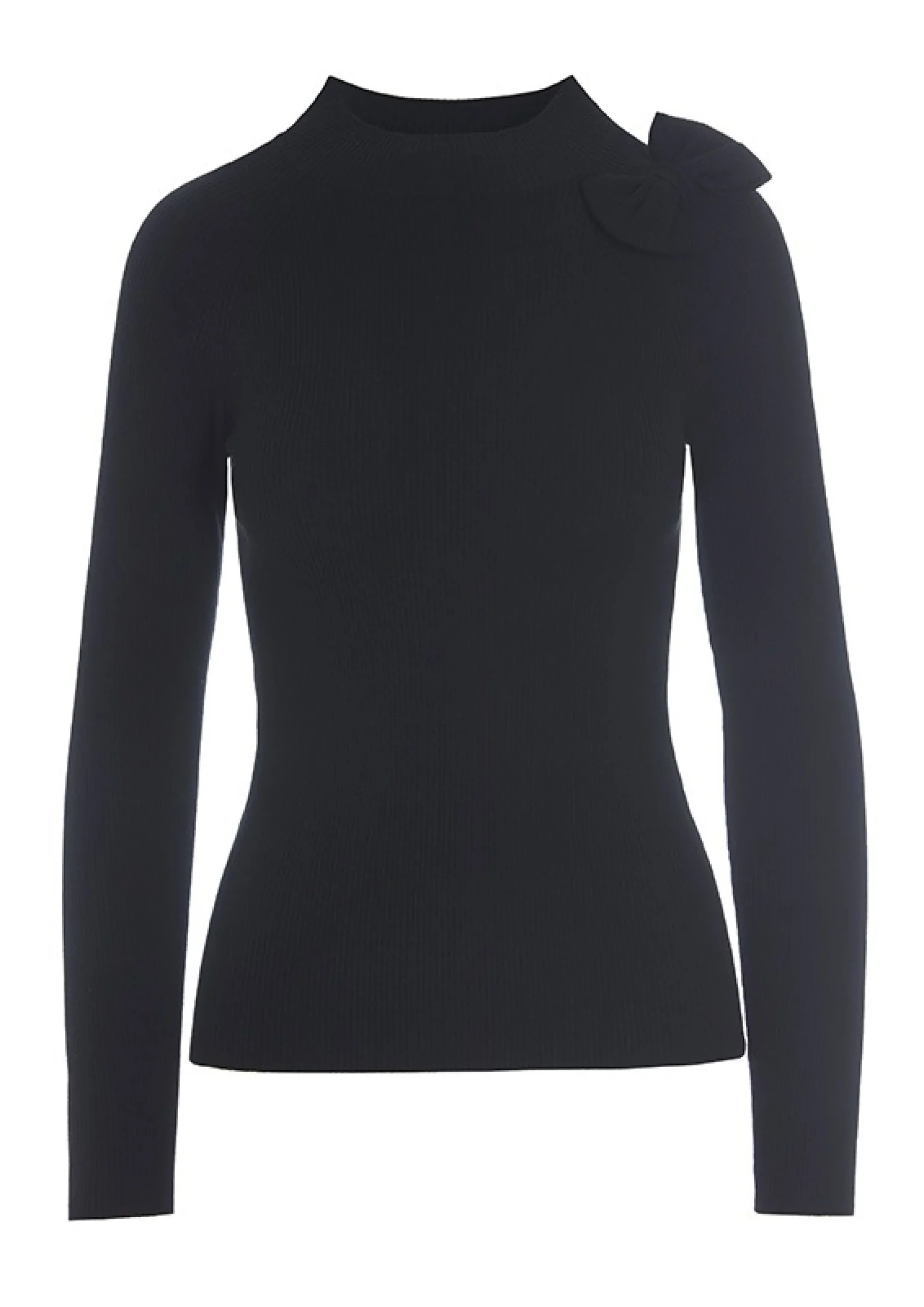 Bluser | Strik<BITTE KAI RAND Saku knit bluse med sløjfe BLACK