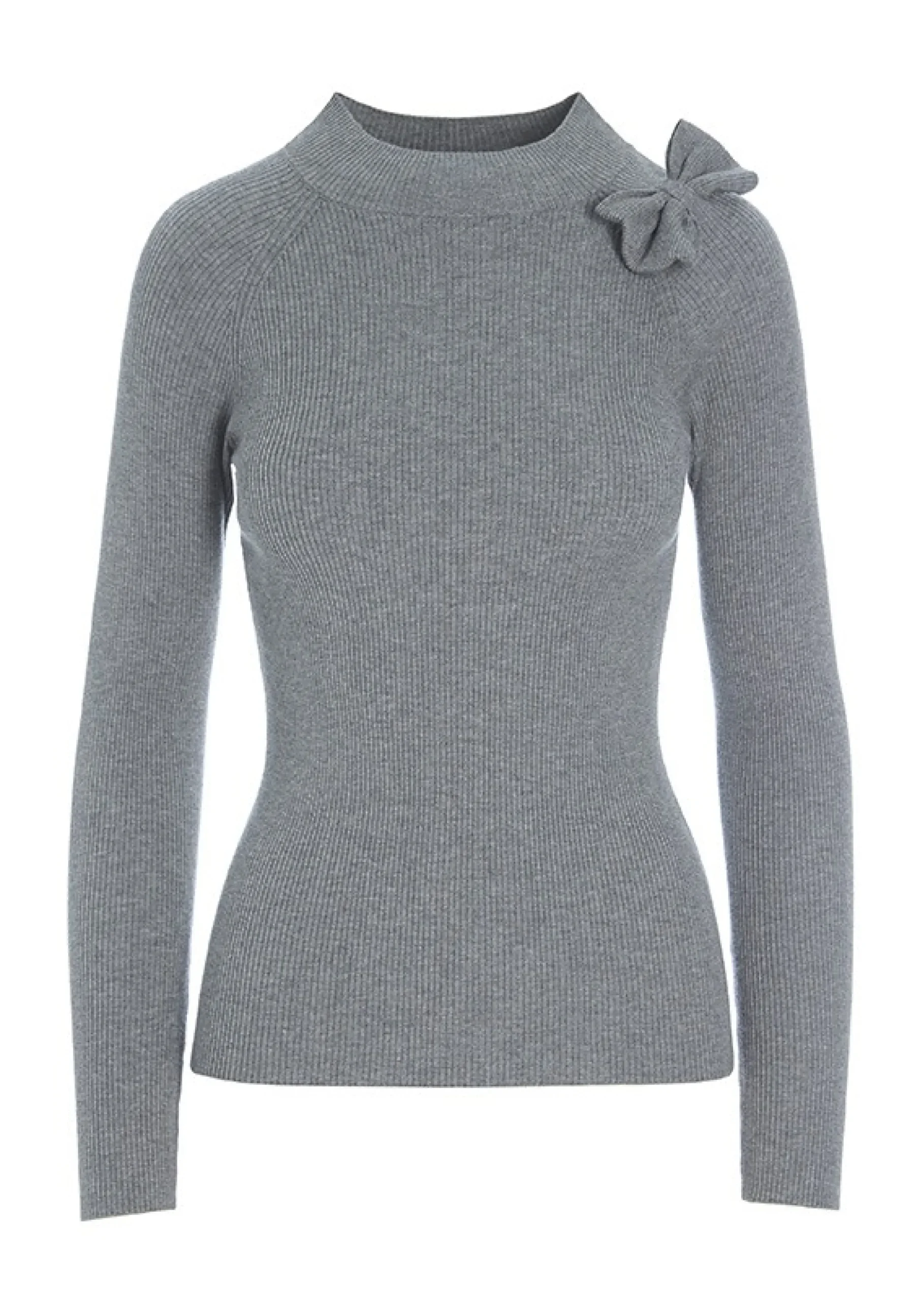 Bluser | Strik<BITTE KAI RAND Saku knit bluse med sløjfe BLACK