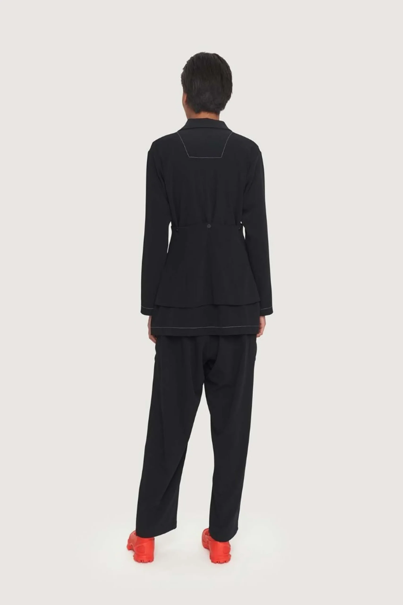 Jakker & Blazere<BITTE KAI RAND Tokyo twill jakke med bælte BLACK